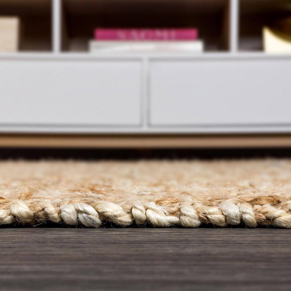 3'x5' Hira Hand Woven Diamond Chunky Jute Area Rug, Natural  - JONATHAN Y