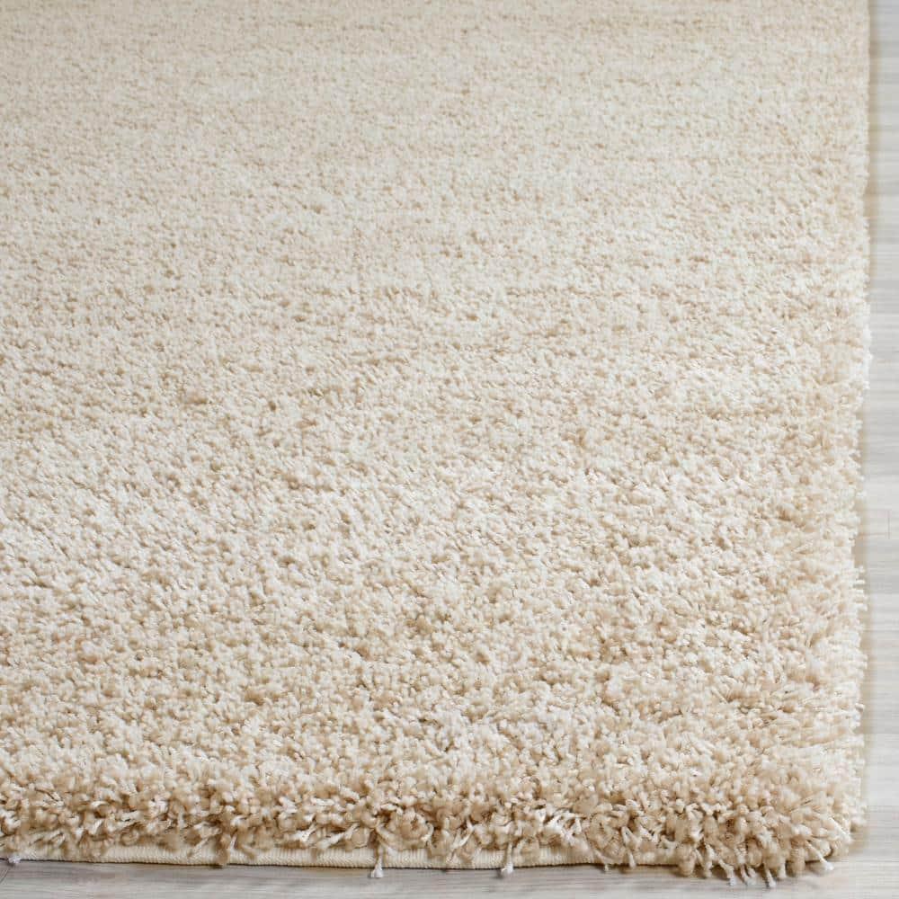 Santa Monica Shag SGN725 Power Loomed Indoor Area Rug - Beige - 4'x6' - Safavieh.