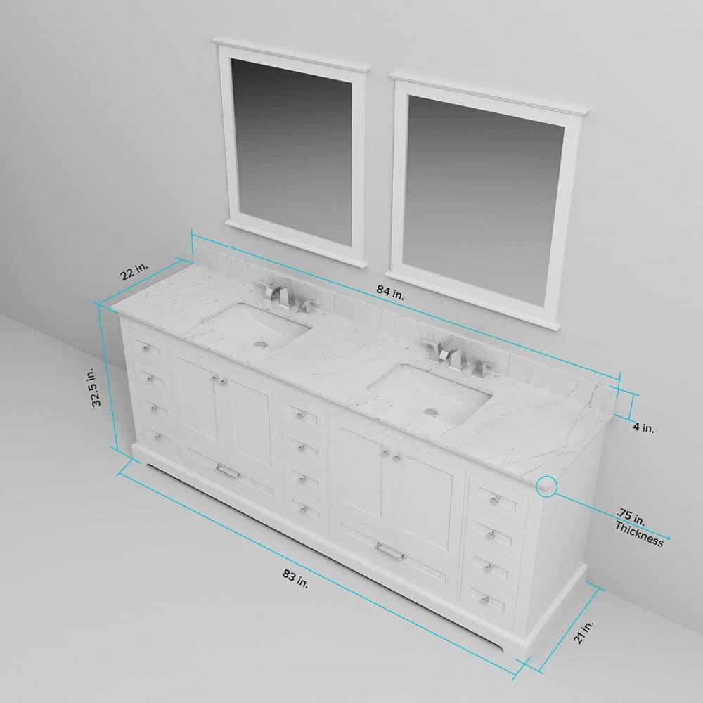 Lexora Dukes 84" Double Bathroom Vanity Base Only