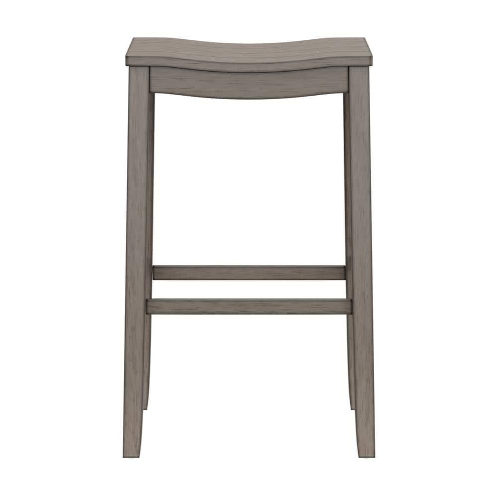 Fiddler Backless 30" NonSwivel Barstool Aged Gray: Coastal Charm, Wood Legs - Hillsdale Furniture