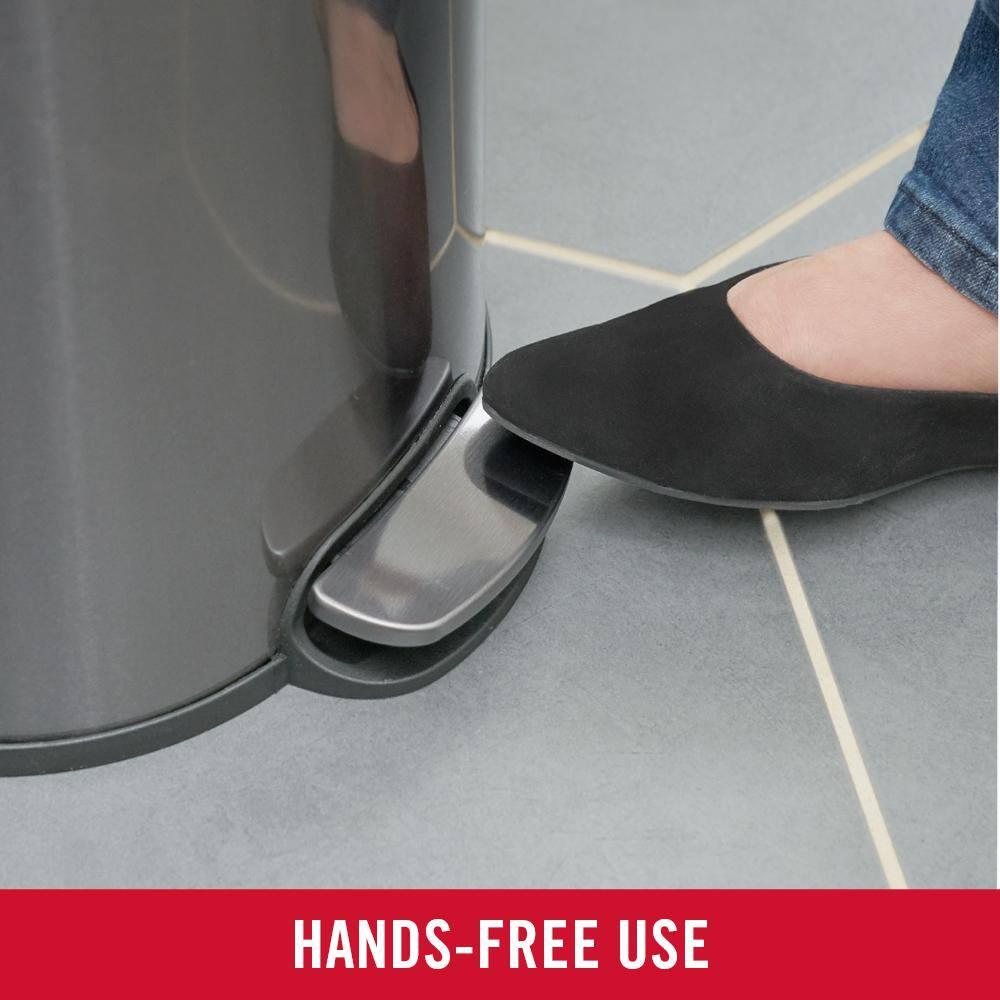 Rubbermaid 1.6 Gal. Stainless Steel Round Step-On Household Metal Trash Can
