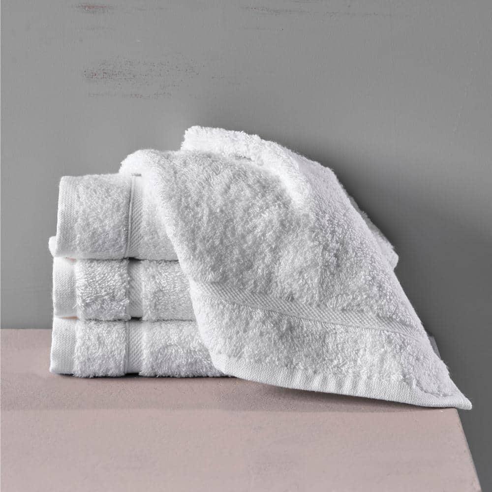 Hawmam Linen Washcloth Linen Set Original Turkish Cotton, Maximum Softness & Absorbency Face Towels for Kitchen & Cleaning (White)