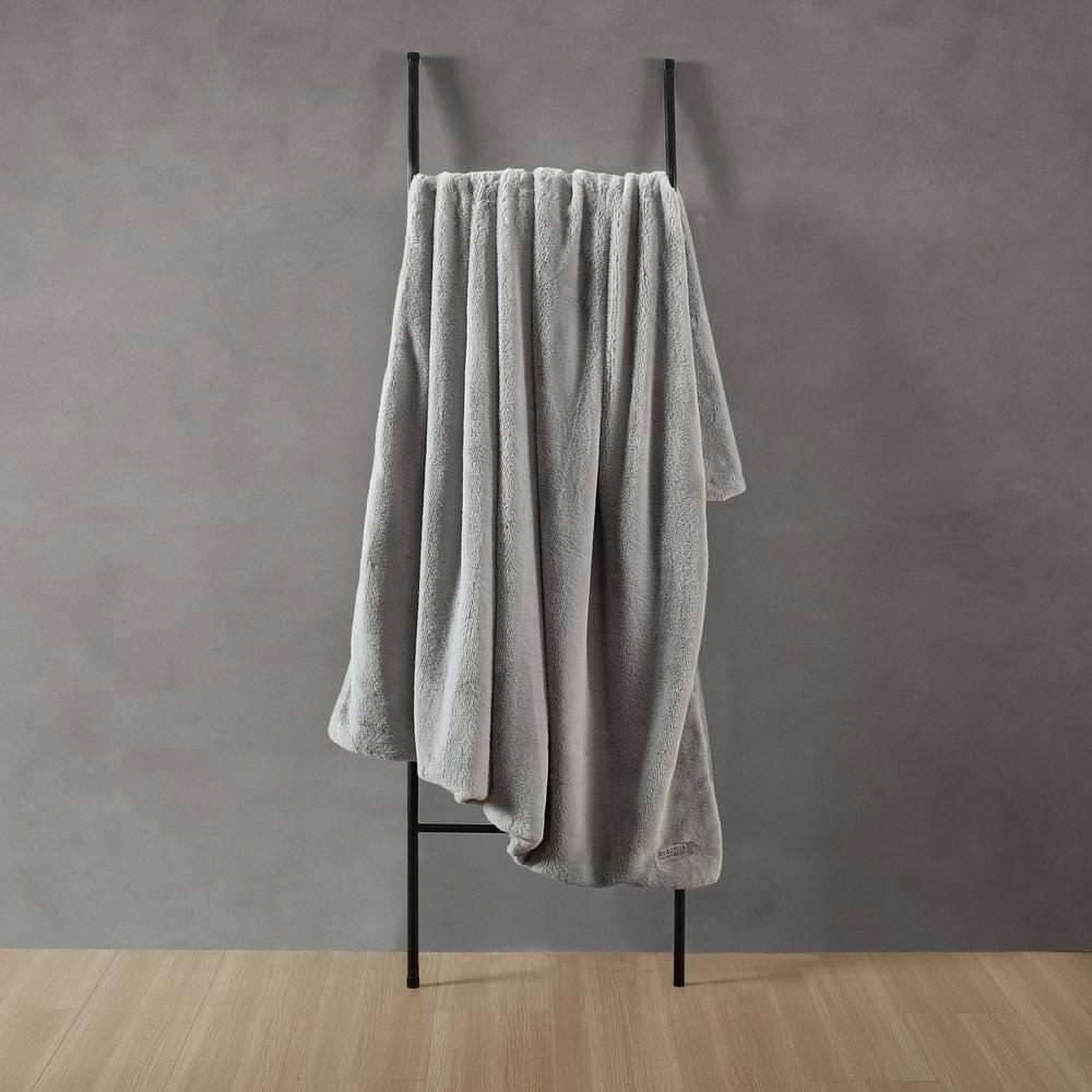 Kenneth Cole Faux Fur Solid Throw Blankets