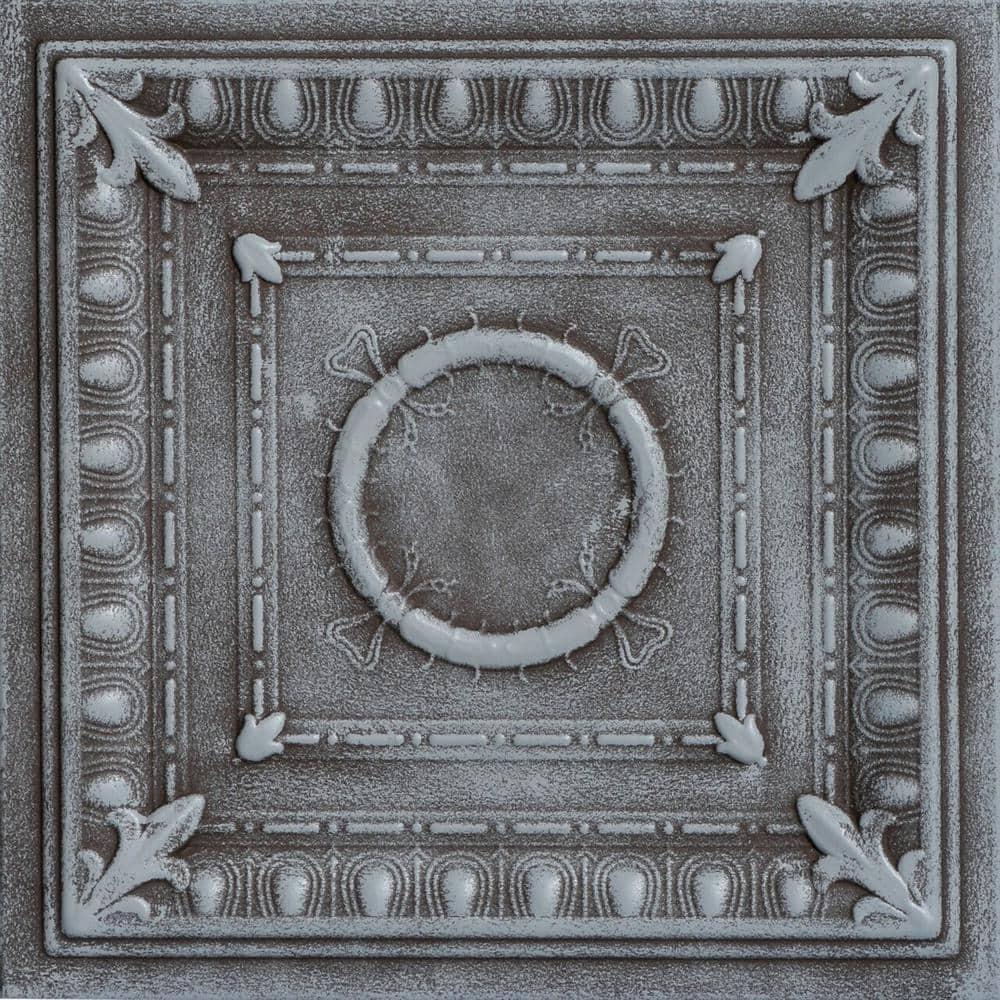 Romanesque Wreath 1.6 ft. x 1.6 ft. Polystyrene Glue-up Ceiling Tile