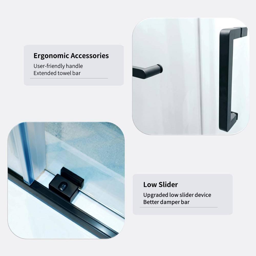 56"-60 ‘W x 75’ Aluminum Framed Shower Door