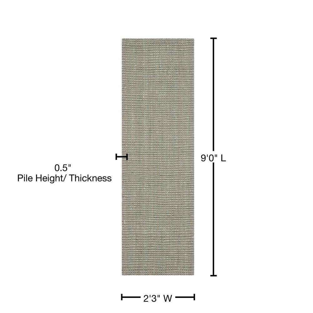 Natural Fiber NF730 Hand Woven Runner Rug - Green/Grey - 2'3"x9' - Safavieh.