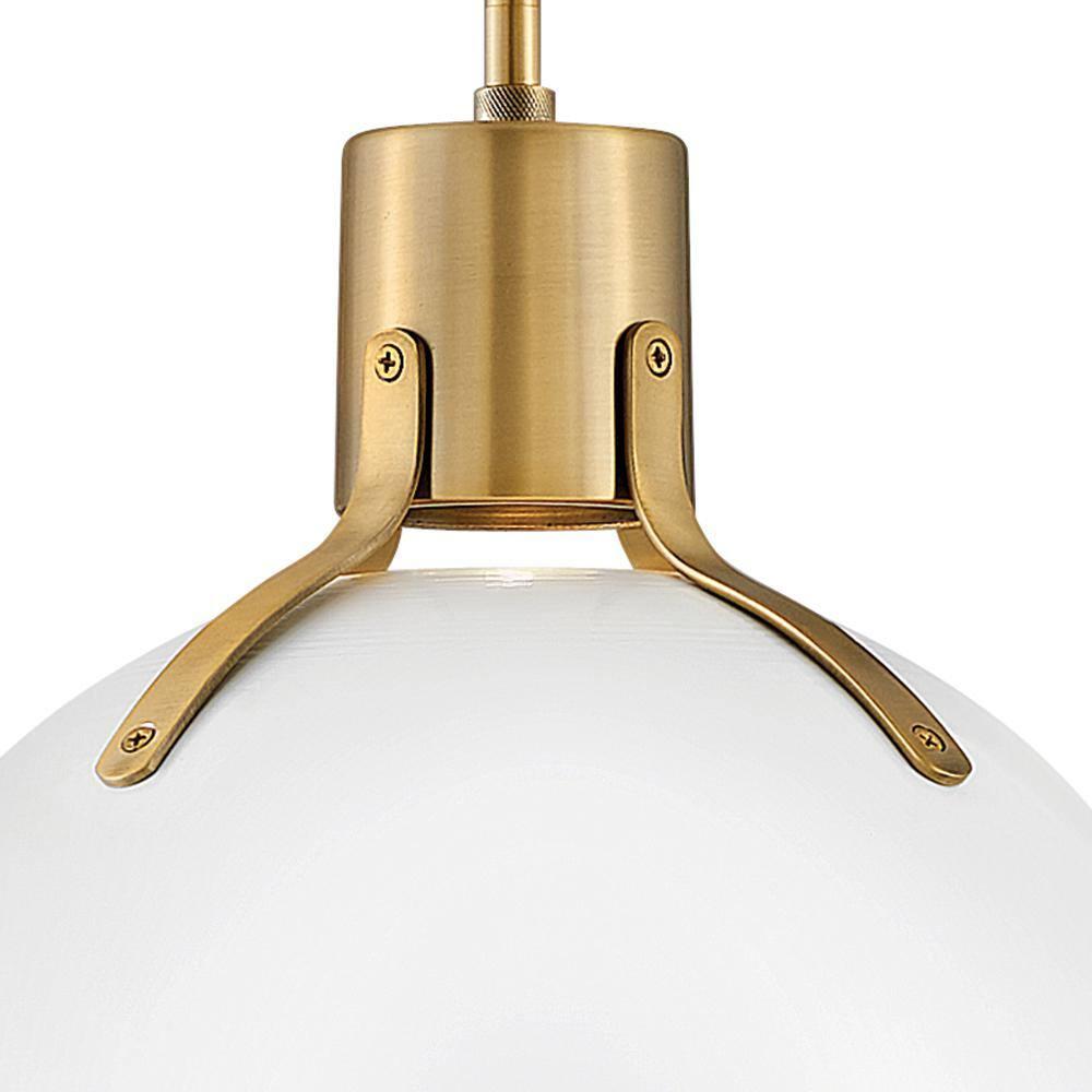 Argo Polished White 14" LED Bowl Pendant with Vintage Industrial Design