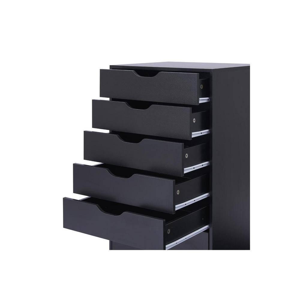 Drawer Dresser, Tall Dressers for bedroom, Kids dresser with drawers, Small Dresser for Closet, Makeup dresser Black 7 Drawer