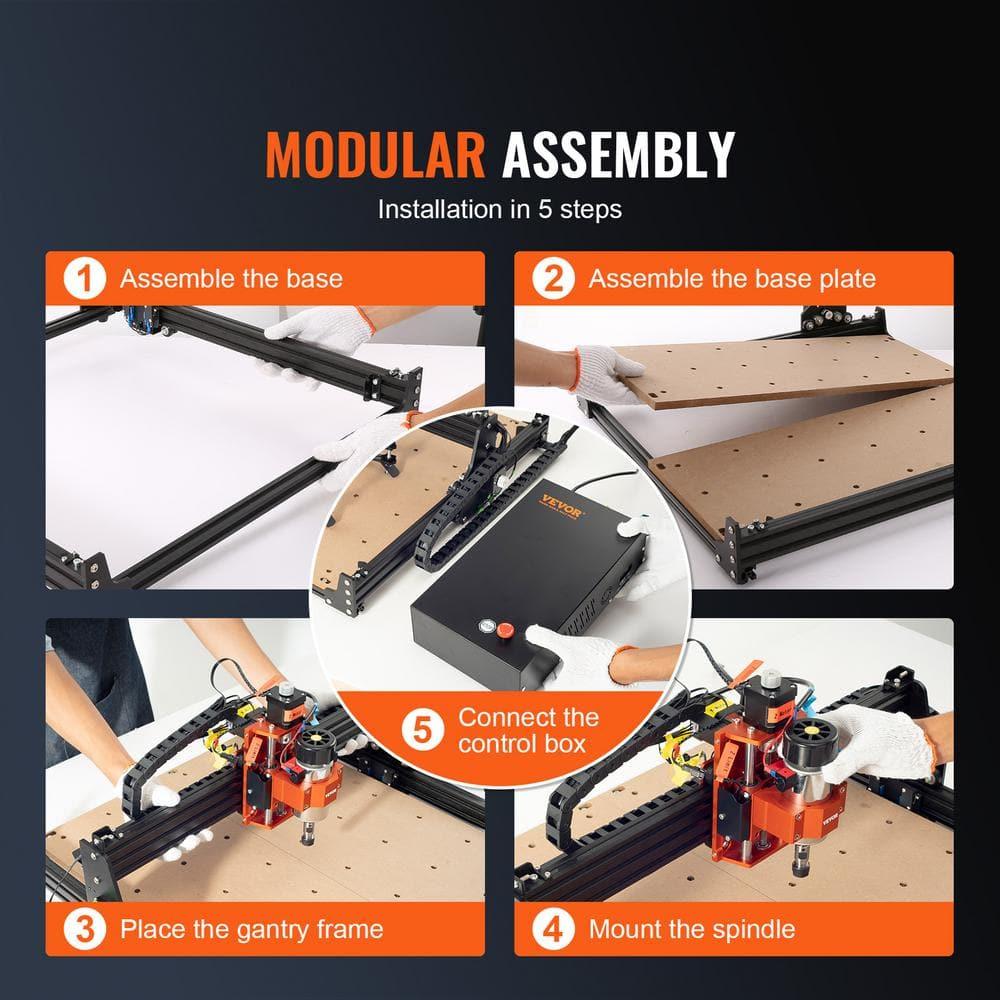 VEVOR CNC Router Machine, 300W, 3 Axis GRBL Control Wood Engraving Carving