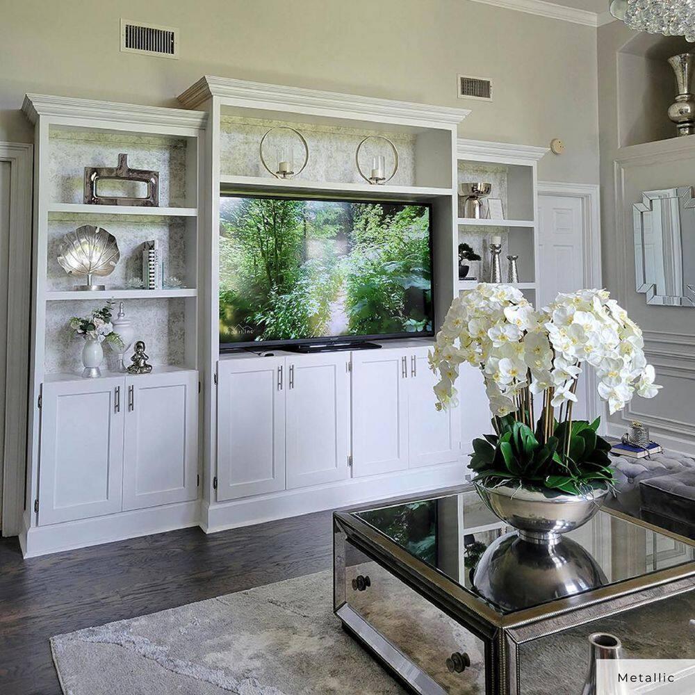 Tempaper & Co. Distressed Gold Removable Peel and Stick Wallpaper, Pearl Leaf, 28 sq ft