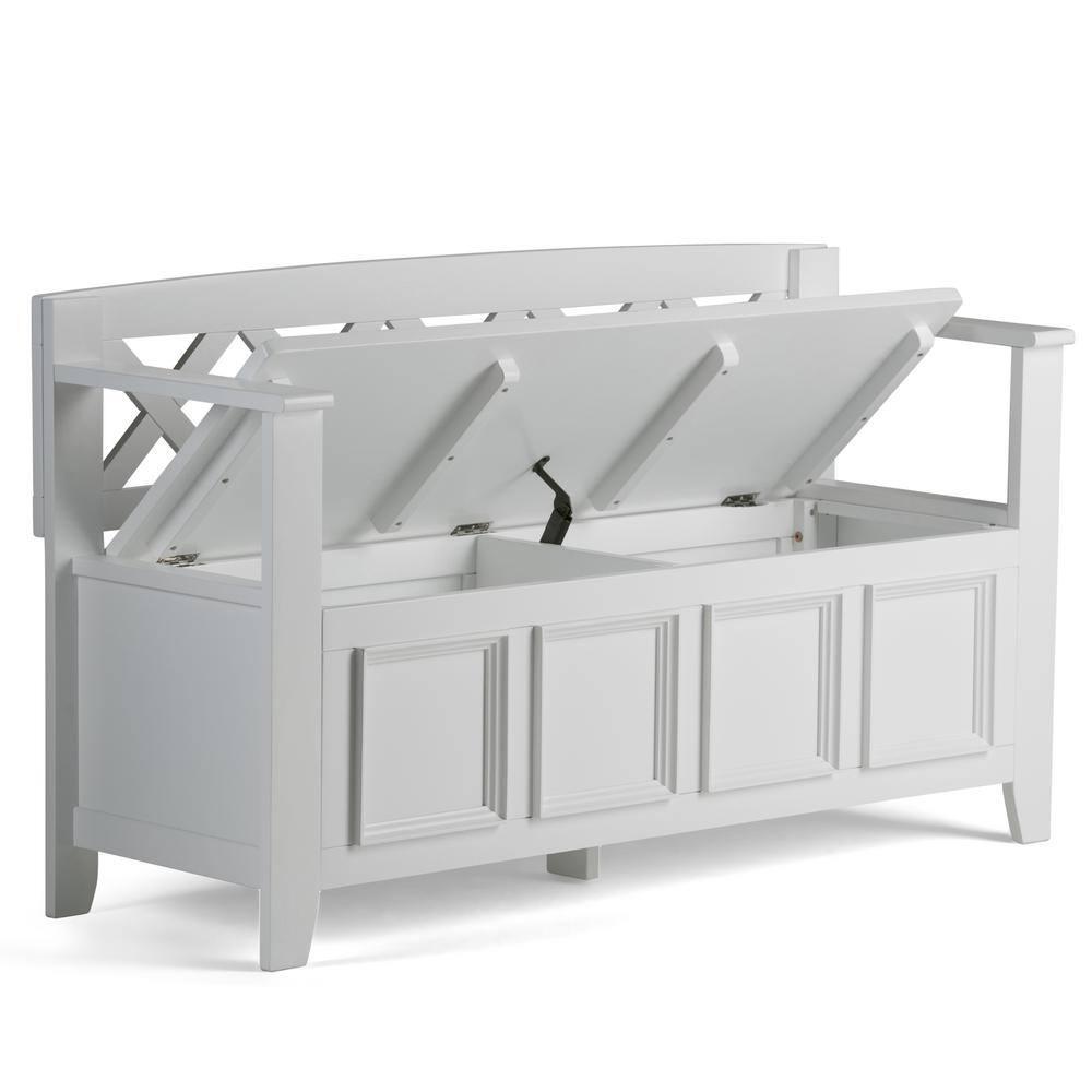 Simpli Home Amherst Solid Wood Entryway Lift Top Storage Bench