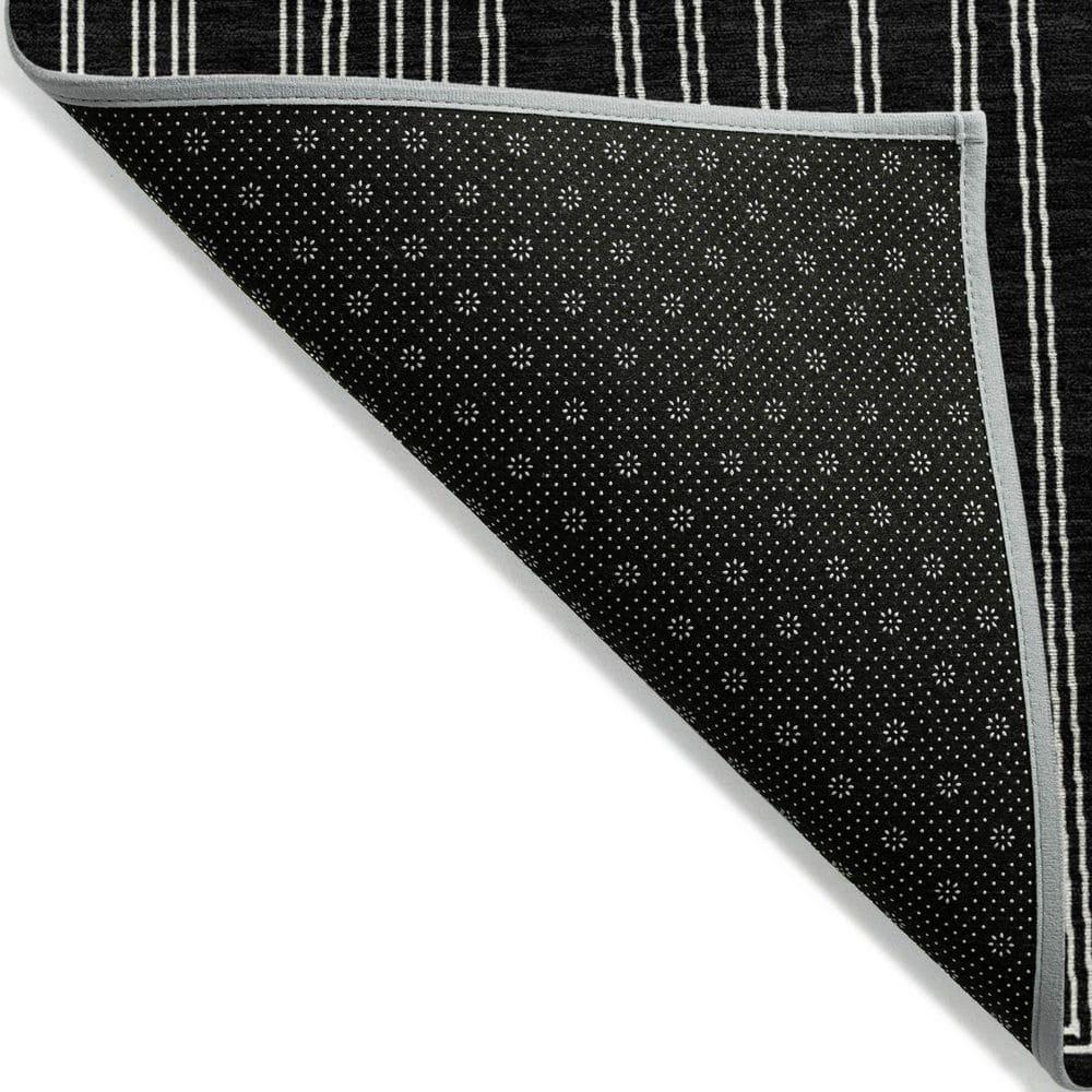 Chantille Machine Washable Indoor/Outdoor Abstract ACN1045 Black 8 ft. x 8 ft. Area Rug