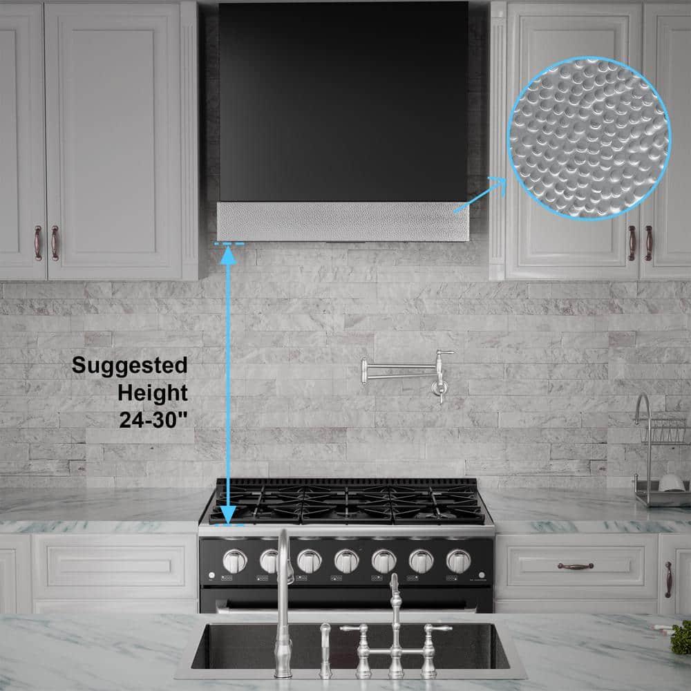 Akicon Akicon 600 CFM Ducted (Vented) Wall Mounted Required Range Hood AK-HS30HD-JBN