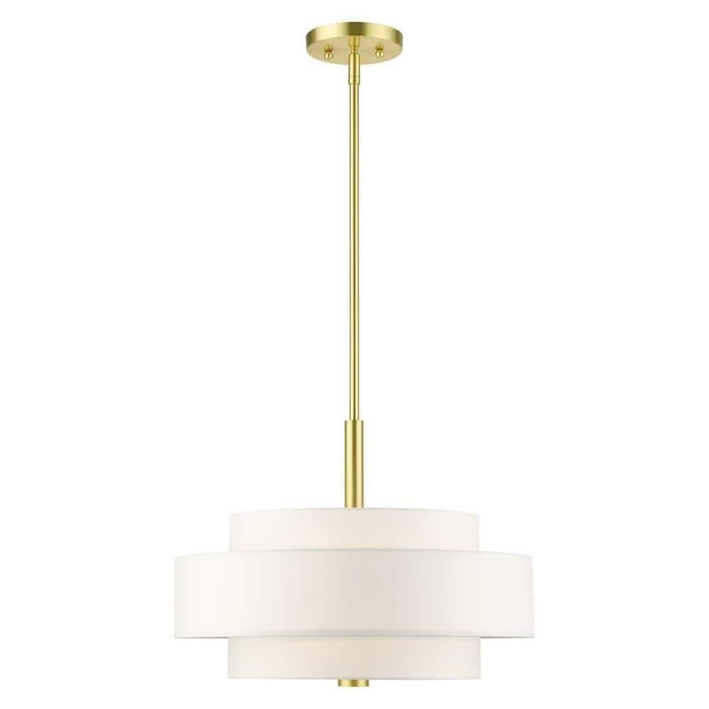Livex Lighting Meridian 4 - Light Chandelier in  Satin Brass