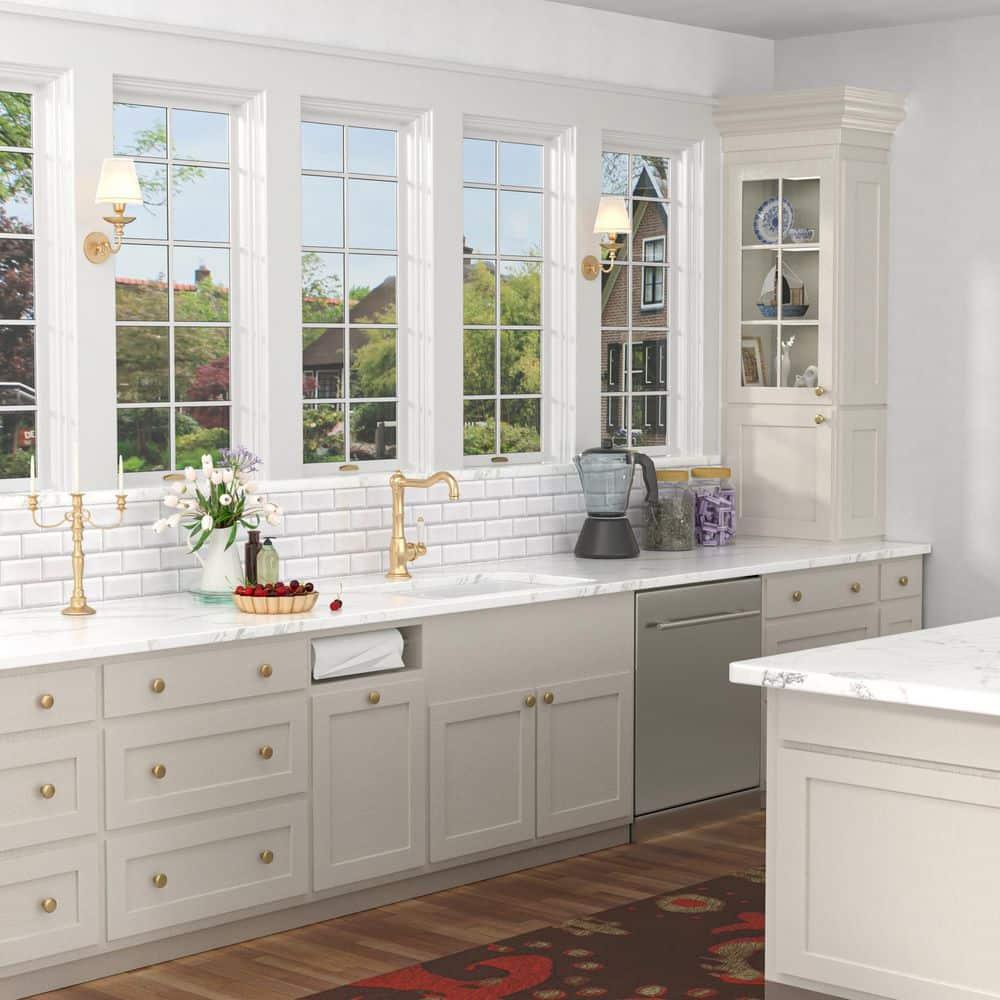 Sarlai 32'' L x 19" W White Ceramic 50/50 Double Basin Drop-In/Undermount Kitchen Sink with Sink Grids S-CSU3219-55