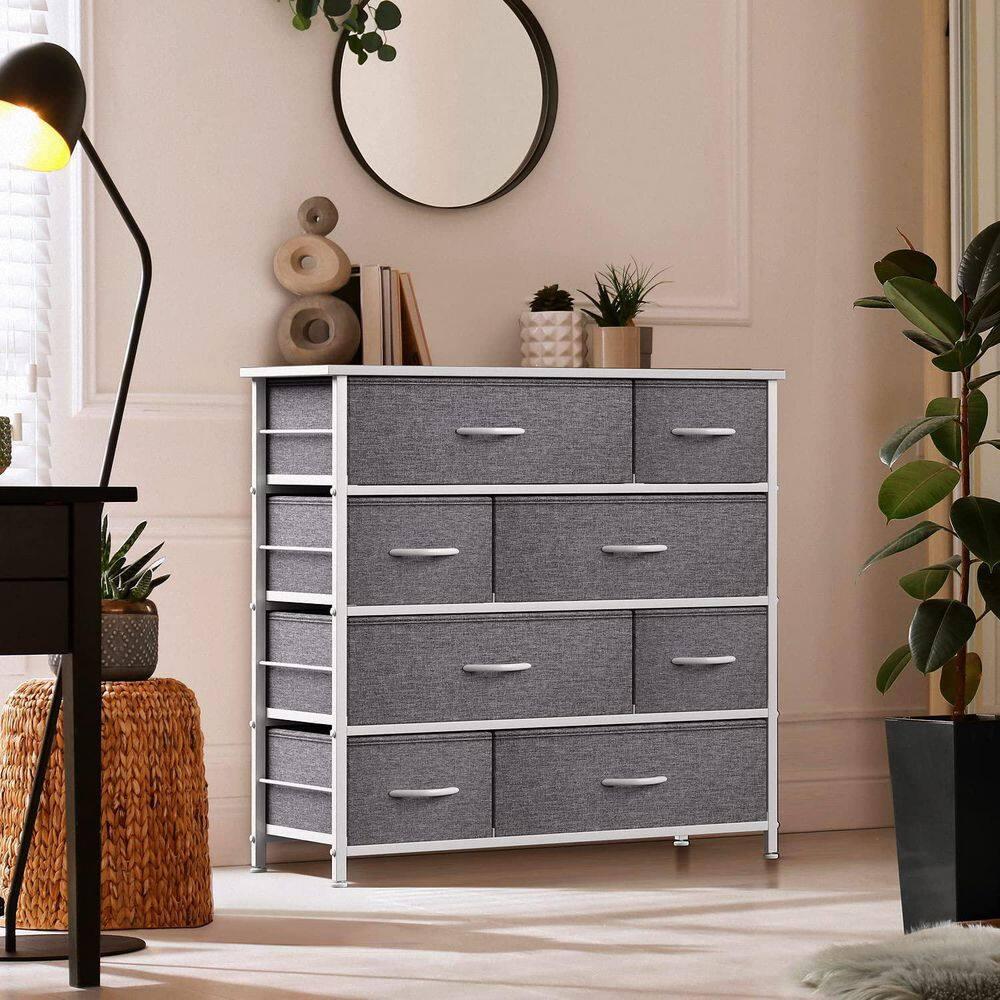 Sorbus Sorbus 8 Drawers Dresser with Steel Frame and Wood Top