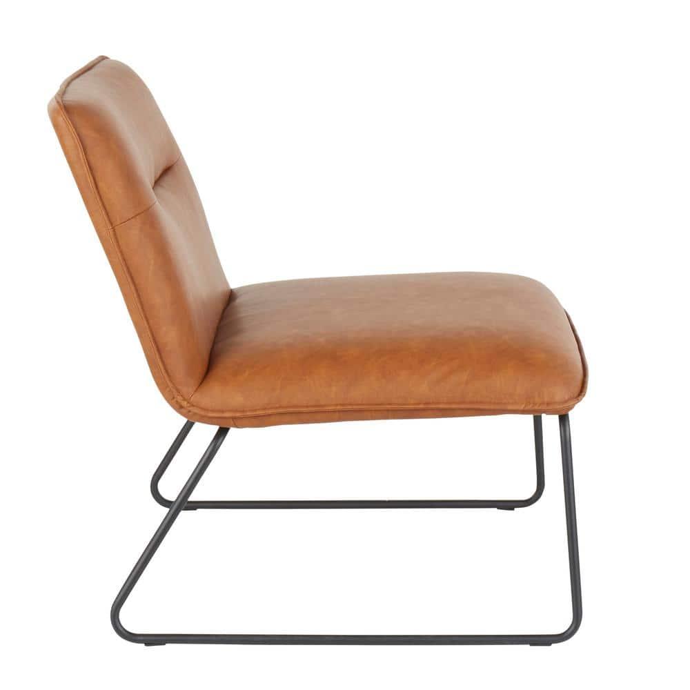Spencer Faux Leather Armless Lounge Chair
