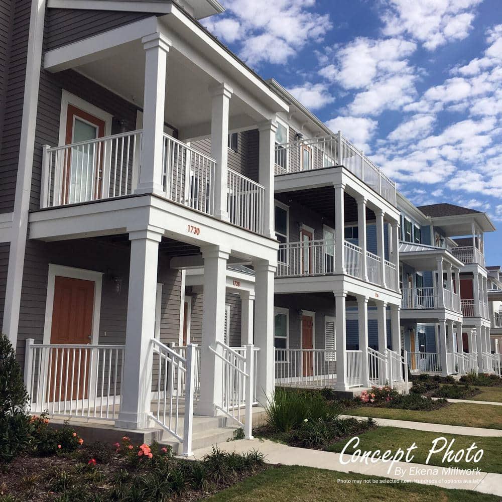 6" x 9' Endura-Aluminum Wellington Style Column, Square Shaft (For Post Wrap Installation), Non-Tapered, Gloss White Finish w/ Capital & Base