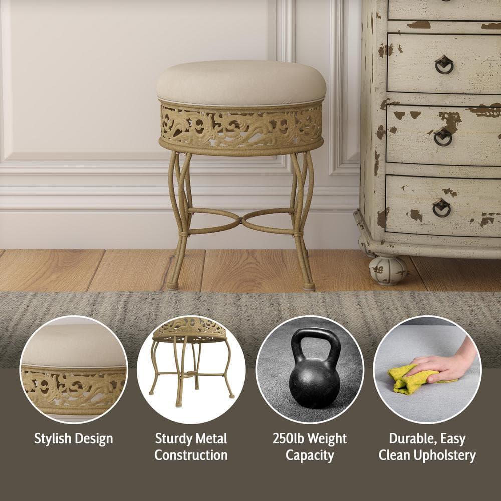 Villa III Antique Beige/Fawn Vanity Stool