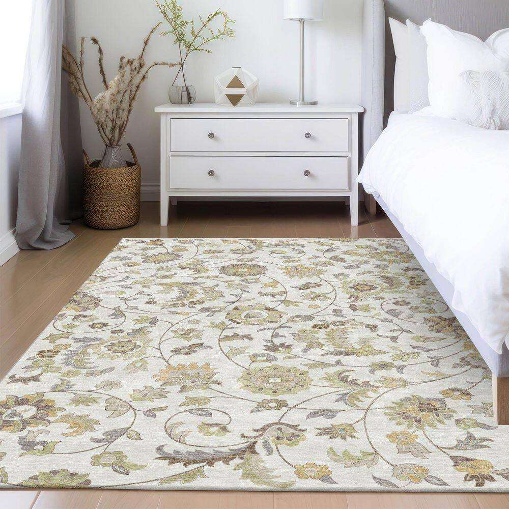 Machine Washable Indoor/Outdoor Chayden ACN1006 Ivory Rug