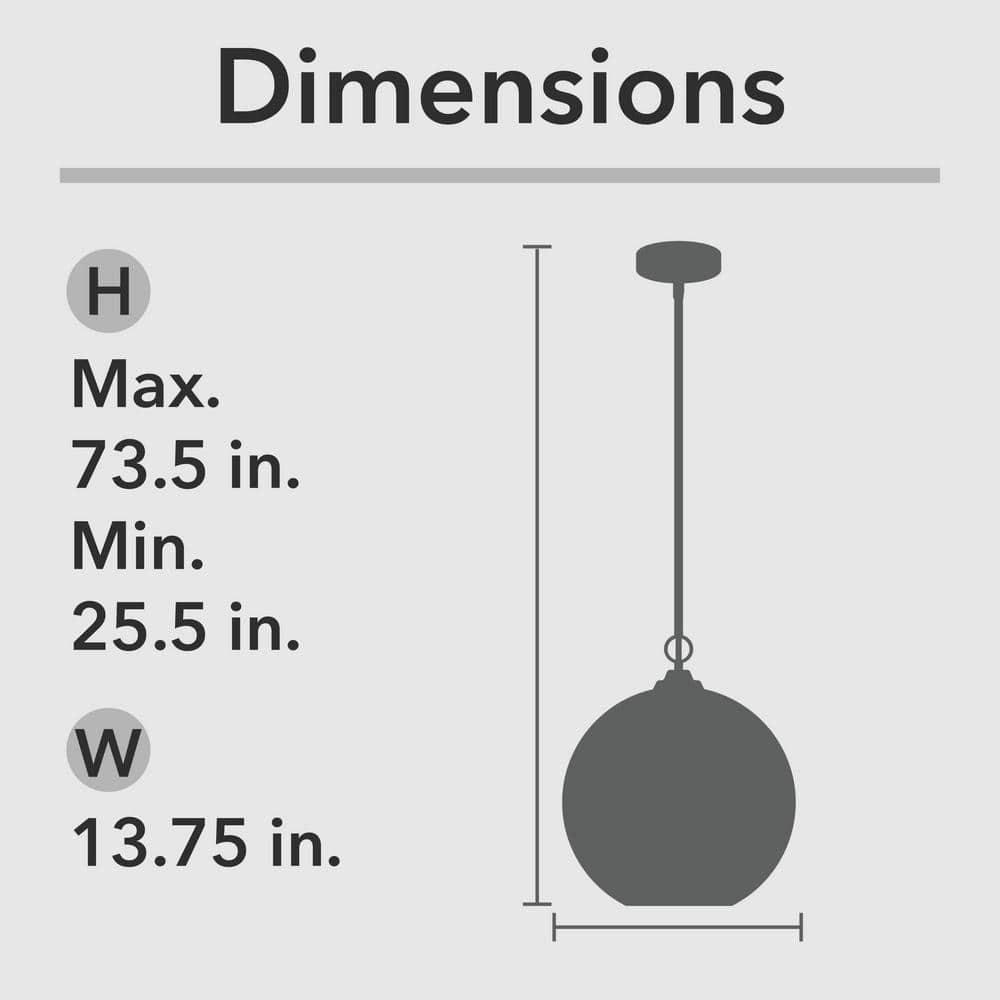 Hunter - High Oaks 3-light Brushed Nickel, Medium Size Pendant Light, Dimmable, Formal Style, Globe Shaped, for Bedrooms, Kitchens, Dining, Living Rooms - 48061