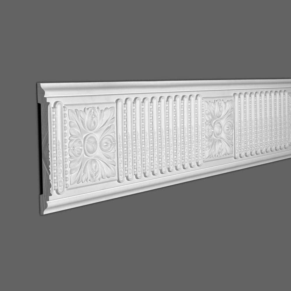Architectural Products by Outwater L.L.C. 1-3/8 in x 7-7/8 in x 6 in Polyurethane Long Acanthus Leaf Frieze Moulding Sample