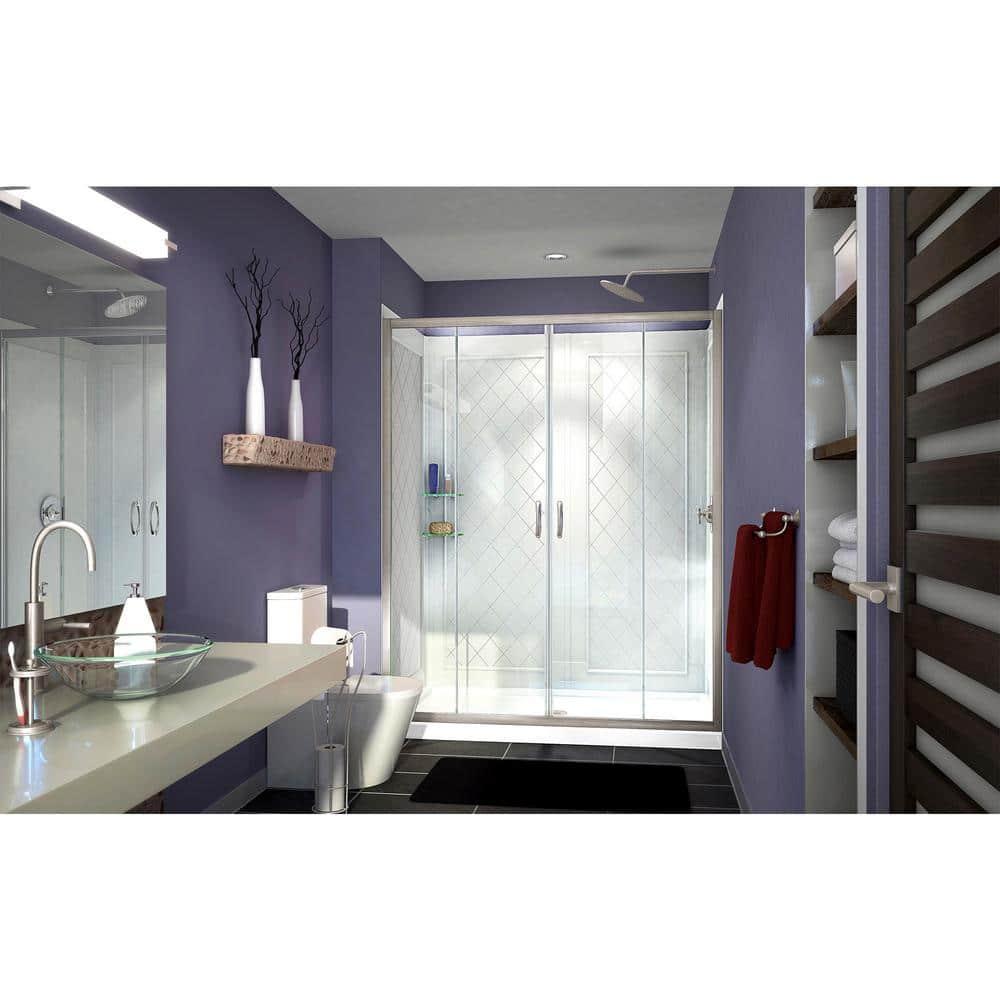 Visions 60" x 30" x 76.75" Sliding Frameless Shower Door