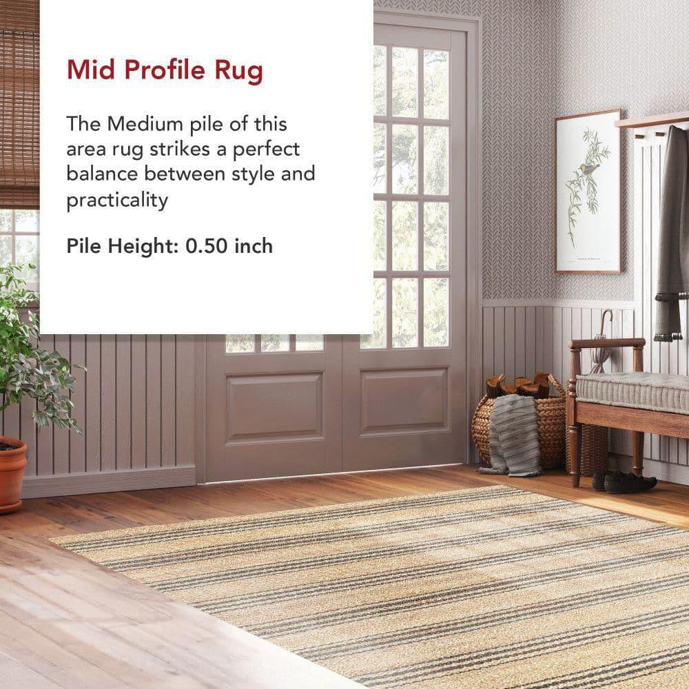 Beachcrest Home™ Natural Sycamore Striped Jute Area Rug