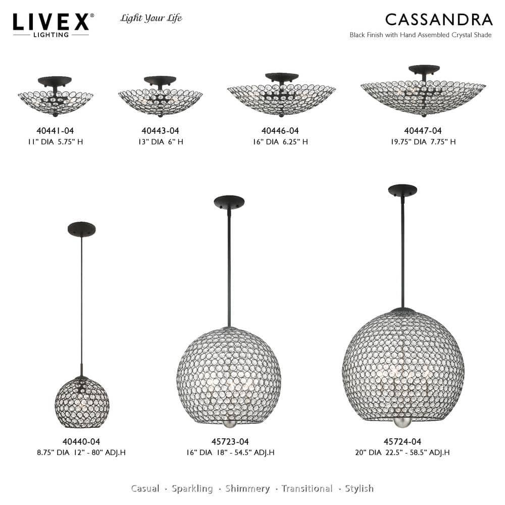 Livex Lighting Cassandra 2 - Light Semi-Flush Mount in  Brushed Nickel