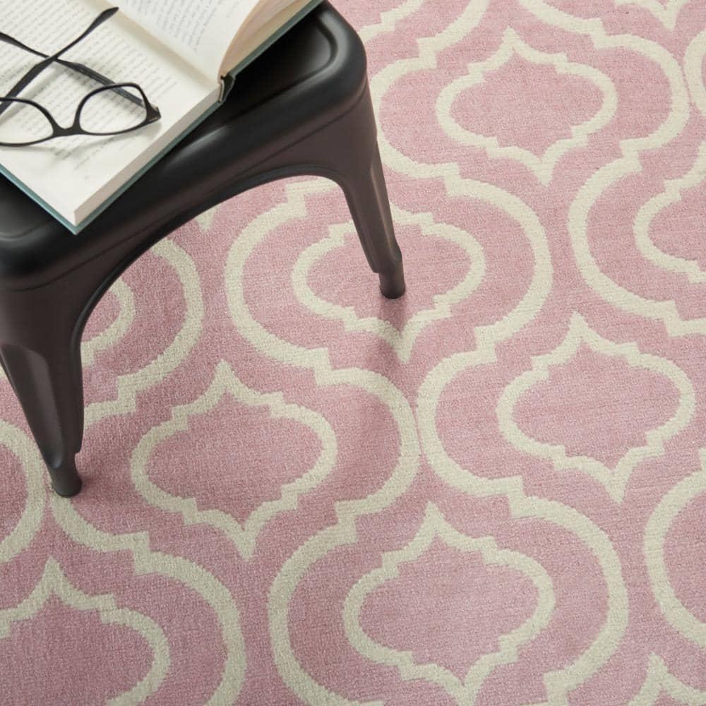 Nourison Jubilant 6' x 9' Pink Indoor Area Rug Moroccan Casual Trellis by Nourison