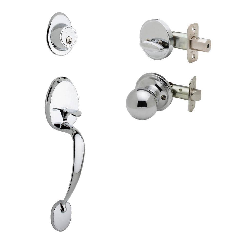 Copper Creek Handleset with Single Cylinder Deadbolt and Door Knob and Colonial Rosette