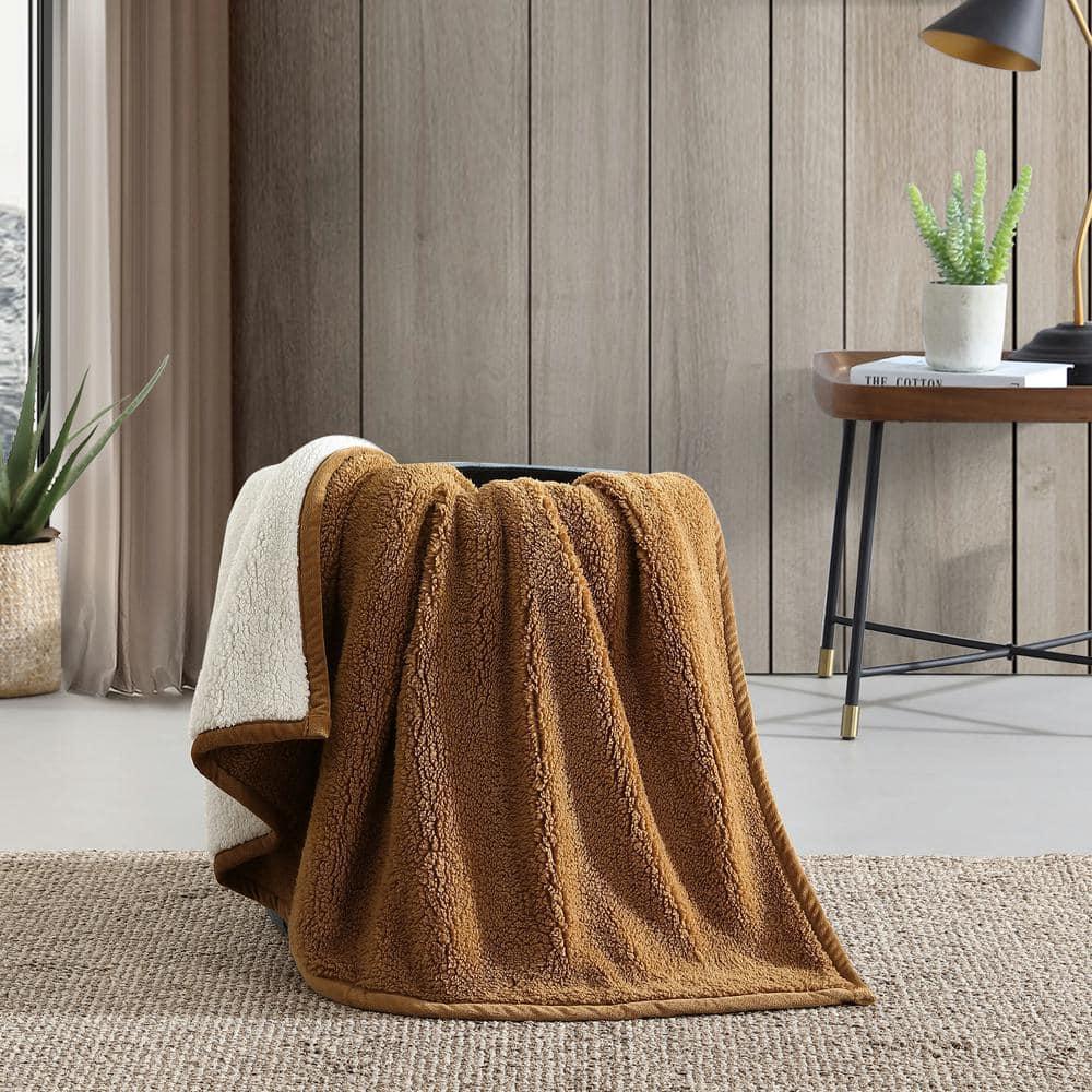 Eddie Bauer Eddie Bauer Solid Bi Colored Plush Sherpa Throw Blanket