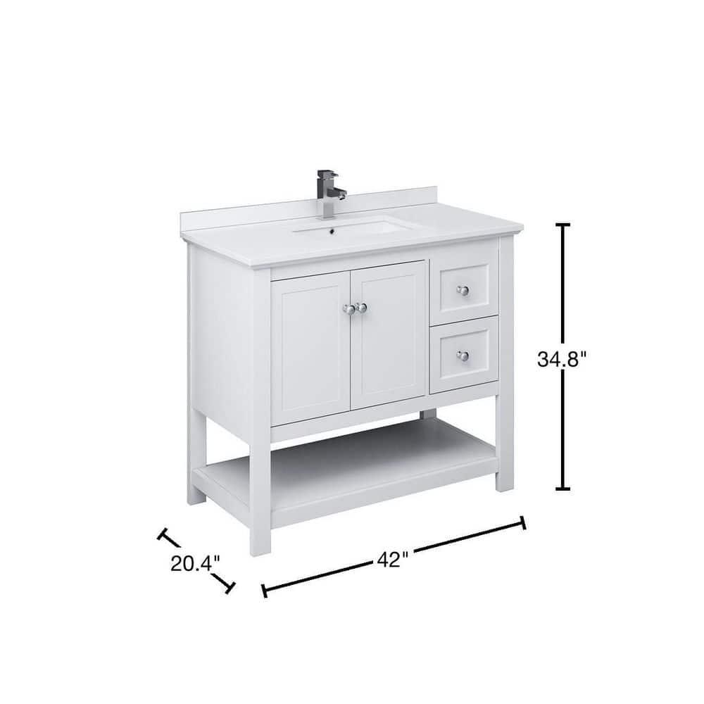 Fresca Manchester 42" Freestanding Single Sink Bathroom Vanity with Integrated Sink (Faucet Not Included)