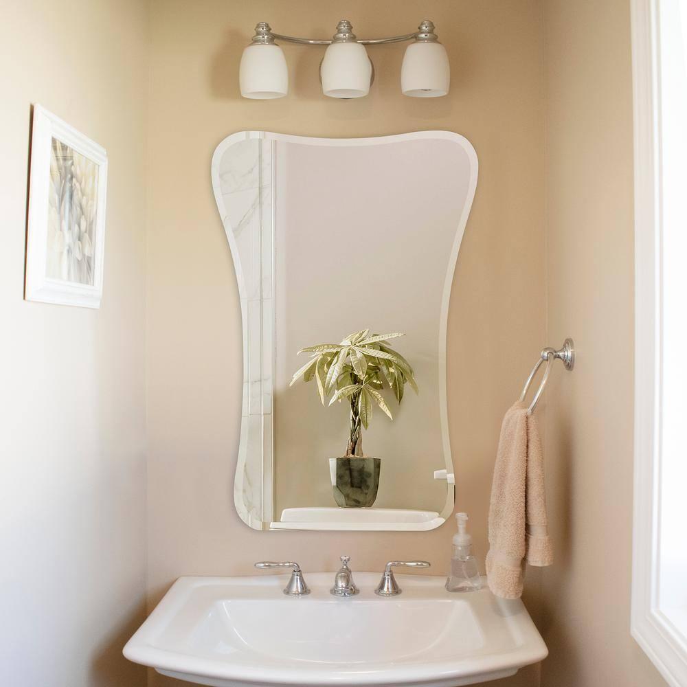Howard Elliott 24"x35.5" Flared Frameless Mirror: Modern Style, Glass Material, No Assembly Required