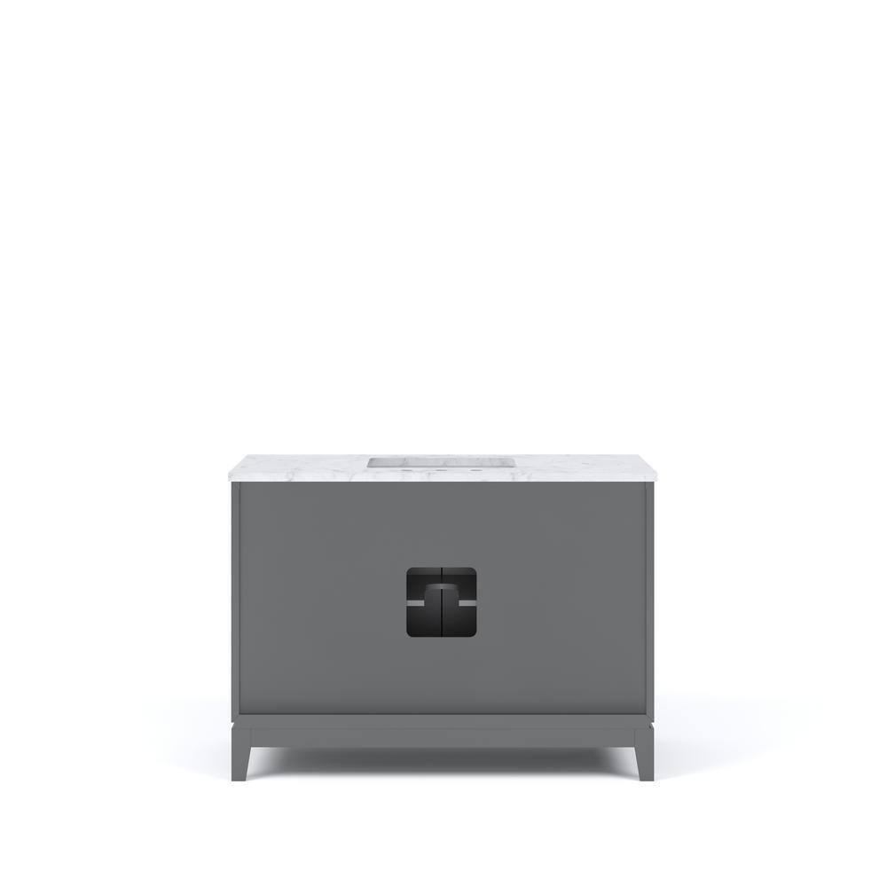 Water Creation Elizabeth 48" Wood Single Bathroom Vanity in Cashmere Gray/Bronze