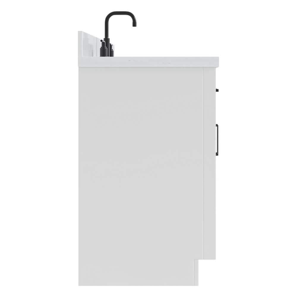 Wildon Home® Tidworth 42'' Solid Wood Single Bathroom Vanity with 1.5'' Carrara Quartz Top, Rectangular Sink