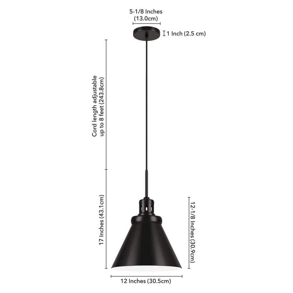 Evelyn&Zoe 17" Blackened Bronze Pendant
