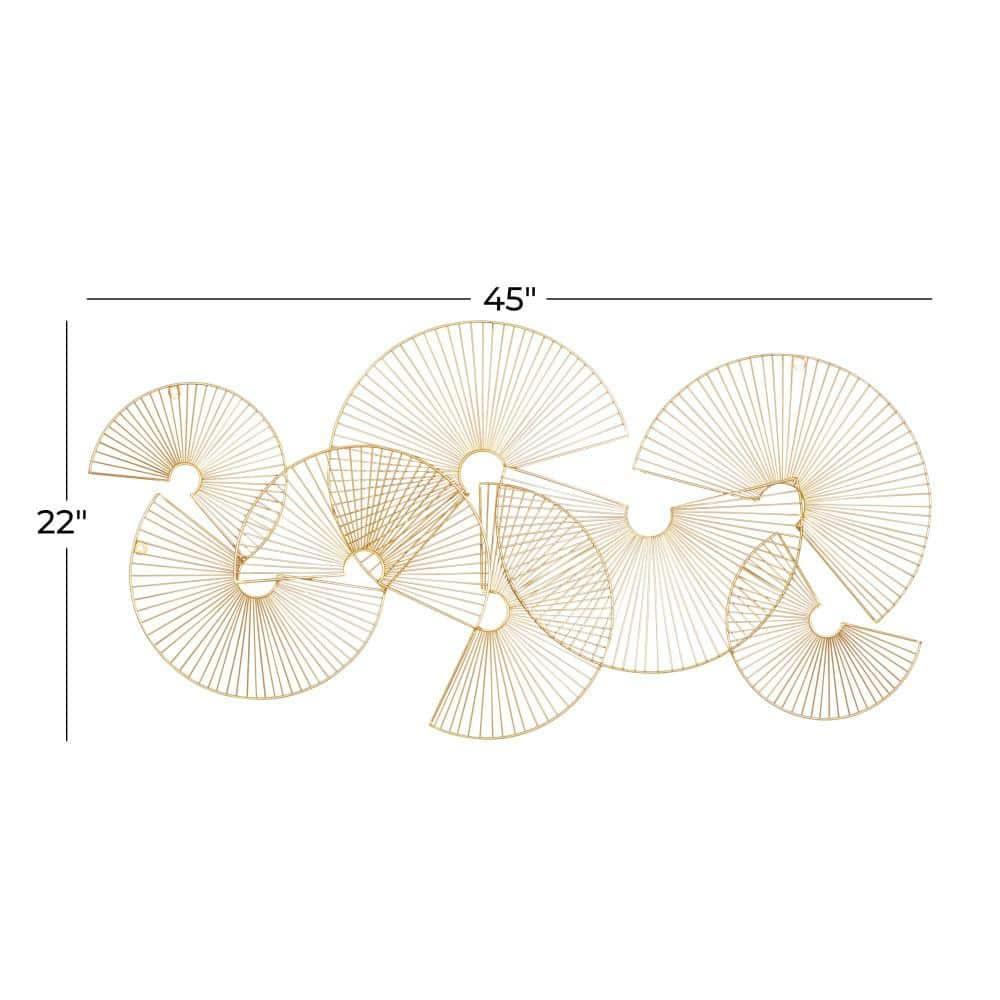 CosmoLiving by Cosmopolitan Gold Metal Half Moon Sunburst Wall Decor