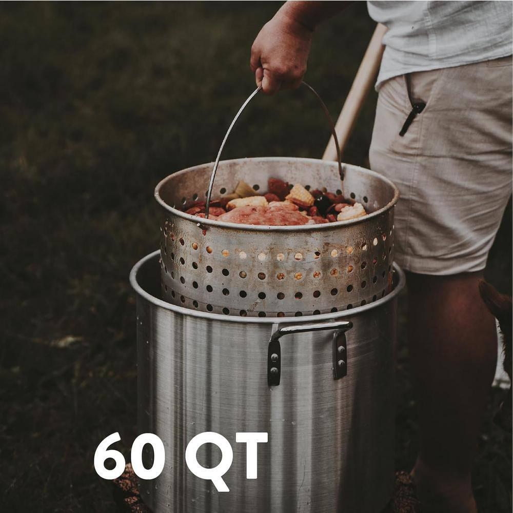 GasOne Seafood Boil Kit with Propane Burner, Propane Regulator, 60Qt Pot with Basket – Heavy Duty