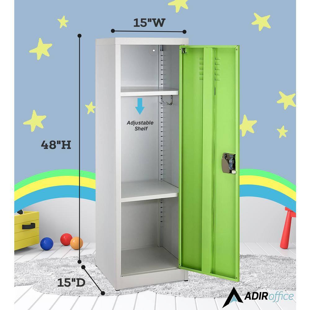 48-Inch Green and Off-White Steel Kids Storage Locker