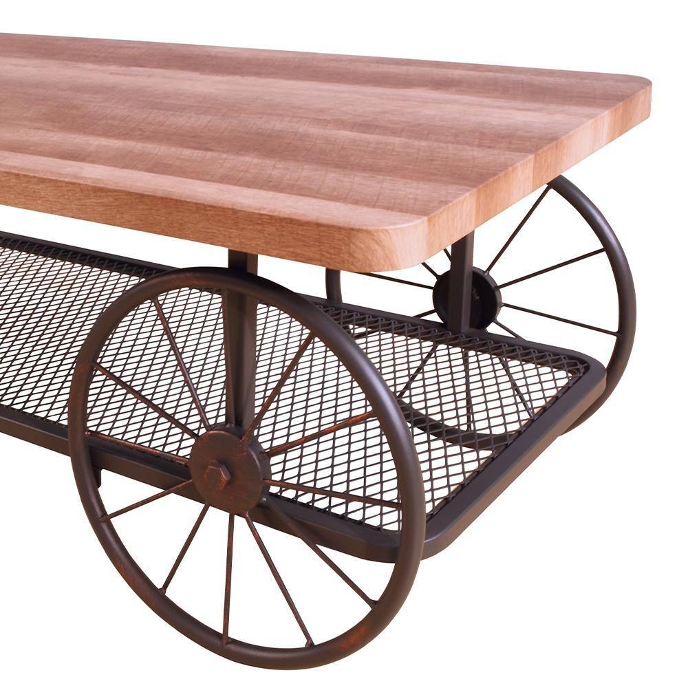 Modish Coffee Table Oak and Antique Gray - Saltoro Sherpi
