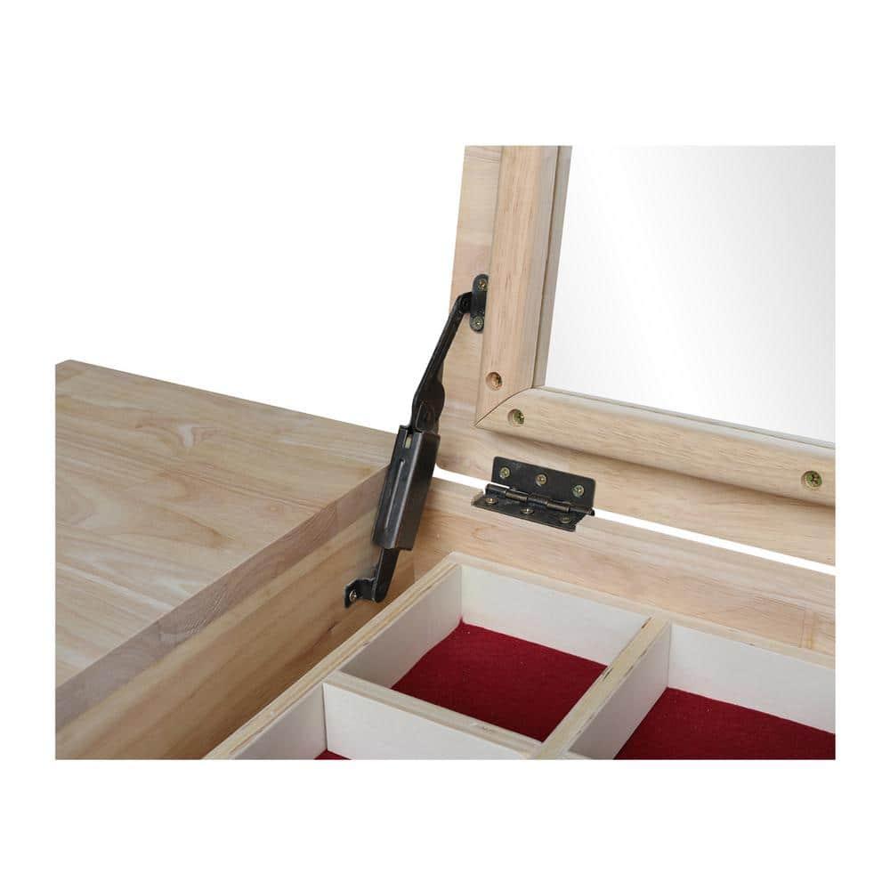 Alexandria Vanity Table with Vanity Bench Unfinished - International Concepts