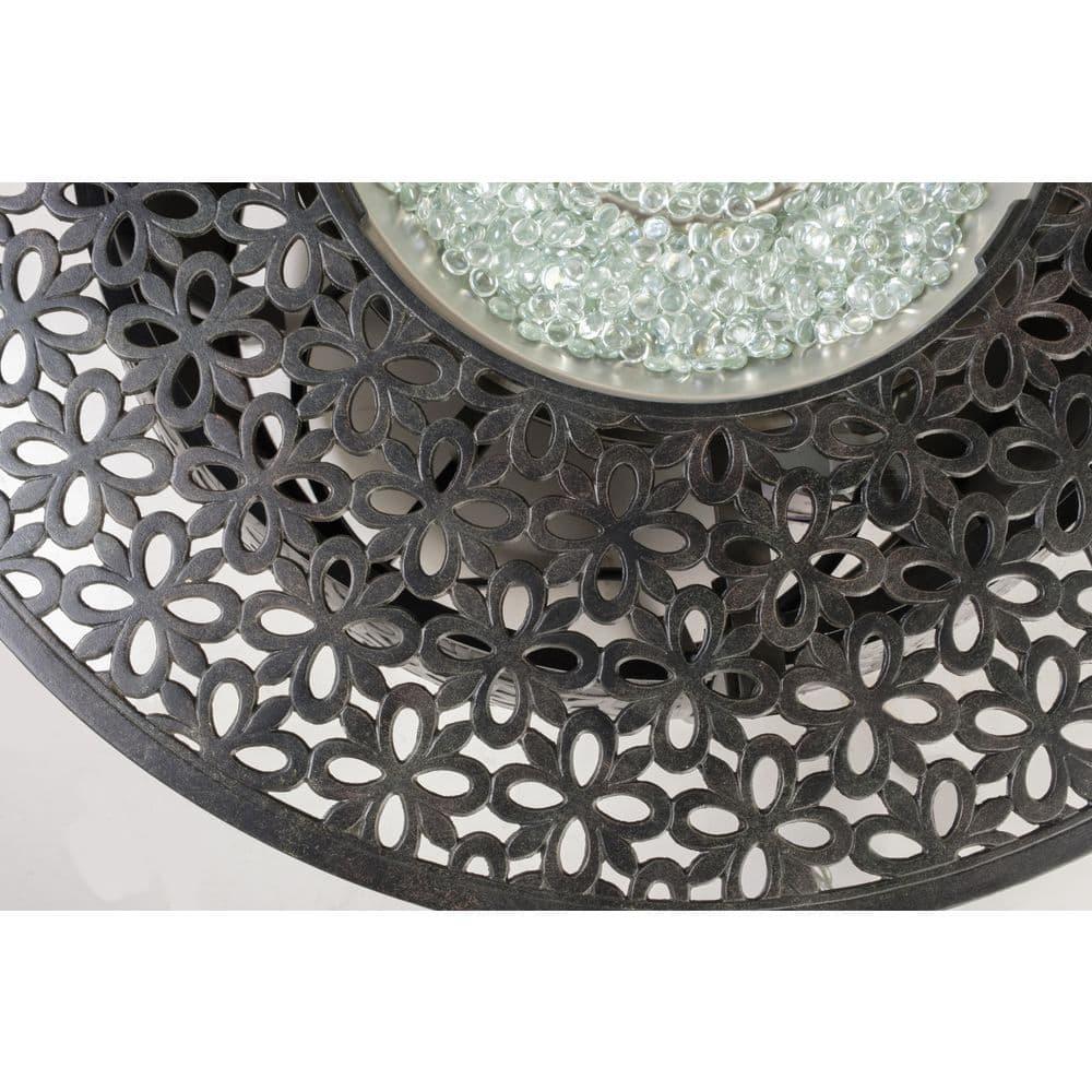 Alfresco Home Margherita 48" Cast Aluminum Propane Gas Fire Pit in Antique Fern