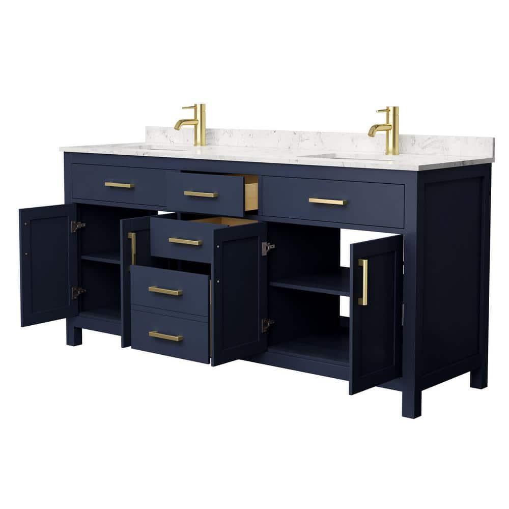 Beckett 72" Freestanding Double Bathroom Vanity with Cultured Marble Top