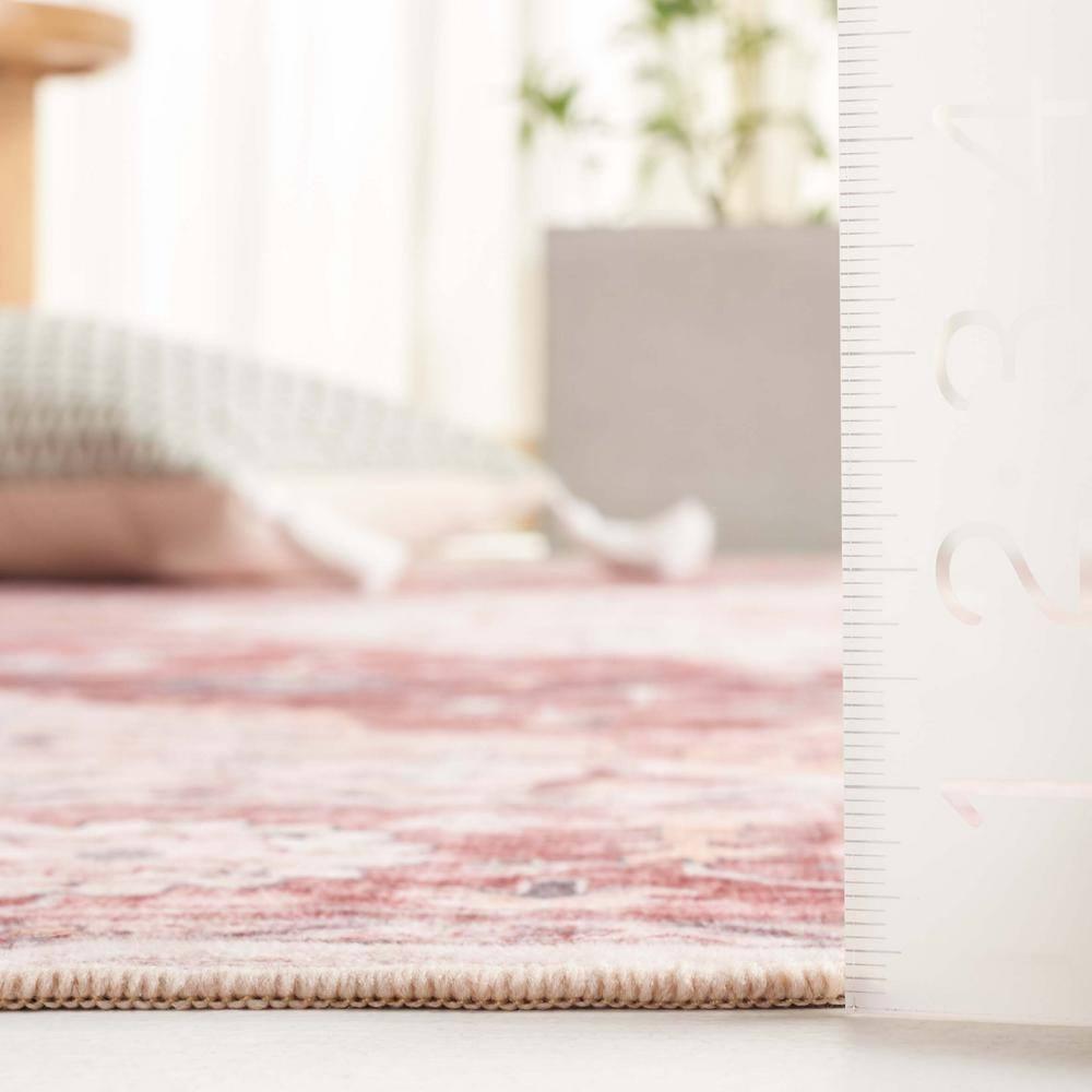 Arizona ARZ517 Power Loomed Machine Washable Area Rug - Light Red/Beige - 5'x8' - Safavieh.