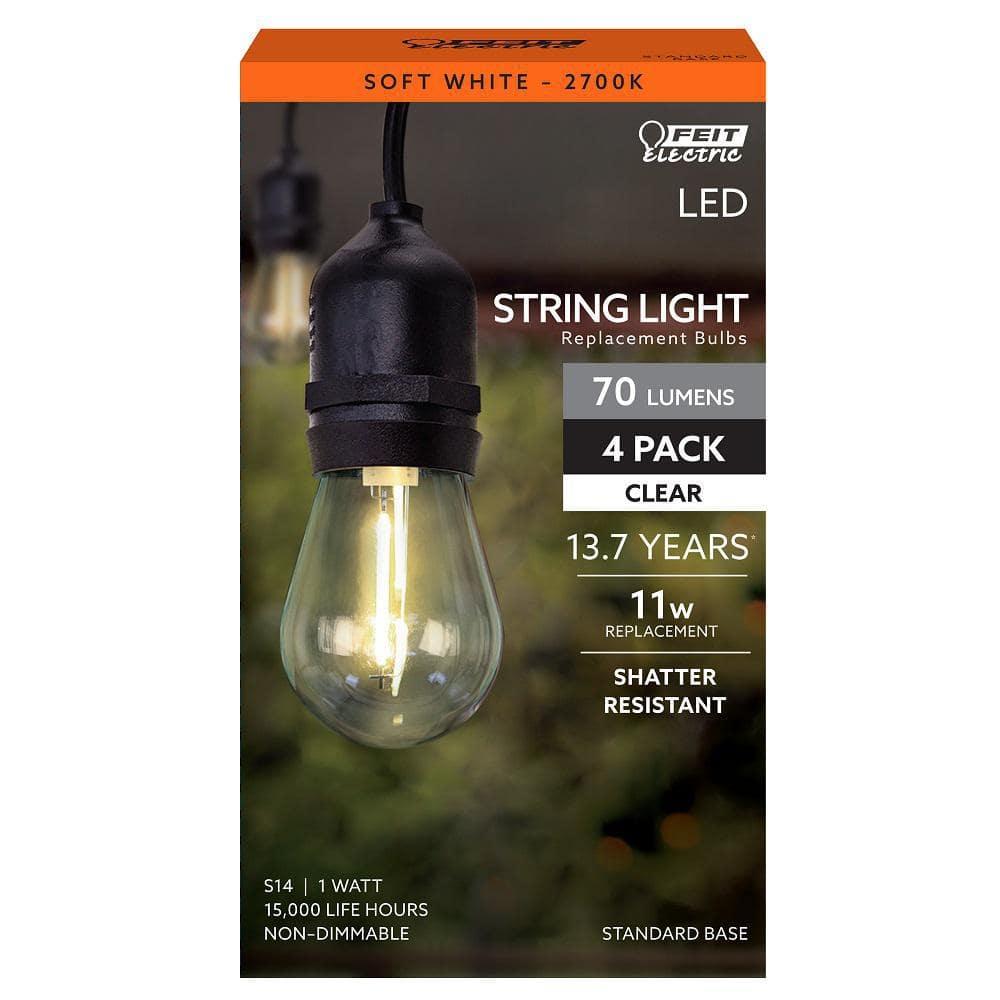 Feit Electric 3018034 11W S14 E26 Medium Filament Equivalence LED Bulb, Soft White - Pack of 4