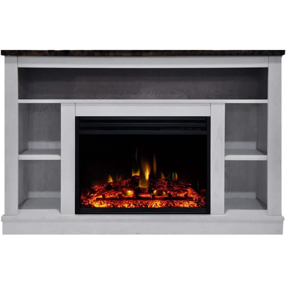 Cambridge Seville Freestanding Fireplace Mantel TV Stand with Storage Shelves and 1500W Electric Heater Insert