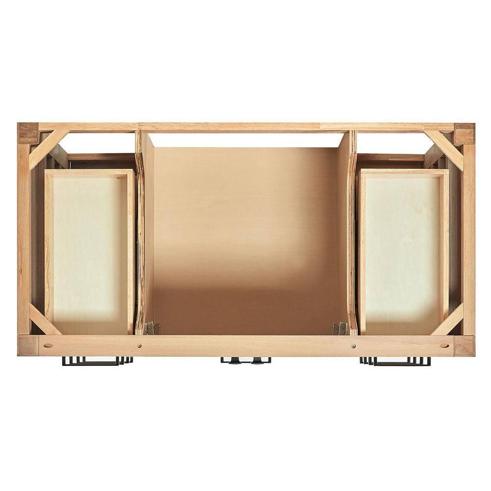 ARIEL Cambridge 48 Inch Single Oval Sink Bathroom Vanity With Carrara White Quartz Countertop 1.5 Inch Edge In Oak