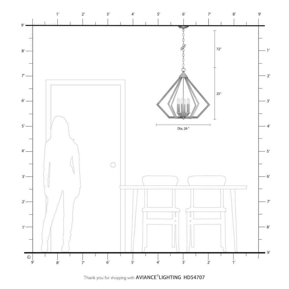 Livex Lighting Prism 6 - Light Chandelier in  Brushed Nickel