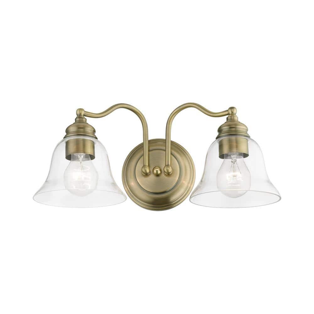 Livex Lighting Moreland 2 - Light Vanity in  Antique Brass
